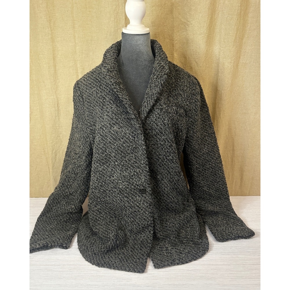Joyfolie Louve Blazer Charcoal Black Bouclé Wool Blend XXL NWT
